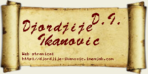 Đorđije Ikanović vizit kartica